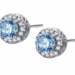 זוג עגילים כסף 925 משובצים באבני סברובסקי לנשים דגם Mj1478