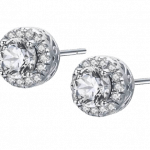 זוג עגילים כסף 925 משובצים באבני סברובסקי לנשים דגם Mj1479