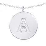 שרשרת "אות" כסף 925 משובץ באבני סברובסקי לנשים Mj1346