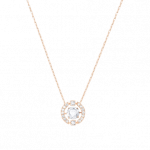 שרשרת Swarovski Sparkling Dance "אבן רוקדת" זהב אדום 925 משובצת ב17 אבני סברובסקי קריסטל לבן Mj1874